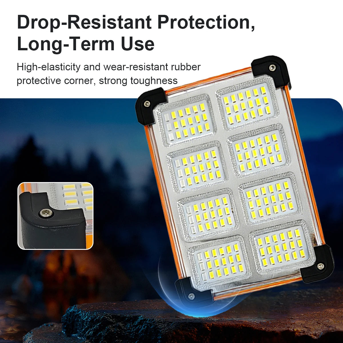 Morglad Rechargeable LED Solar Work Light for Camping and Emergencies