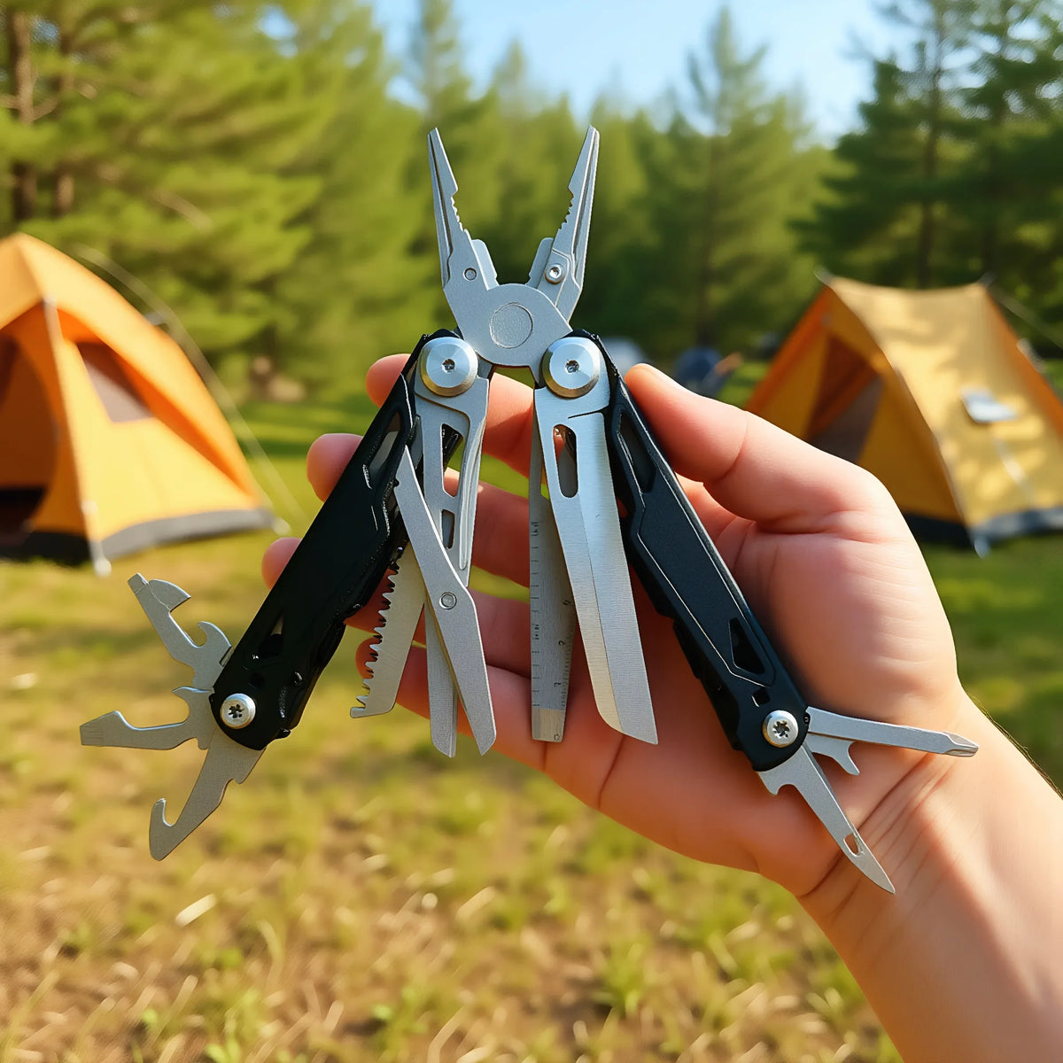 Stainless Steel Survival Multitool With Screwdriver Saw And Scissors