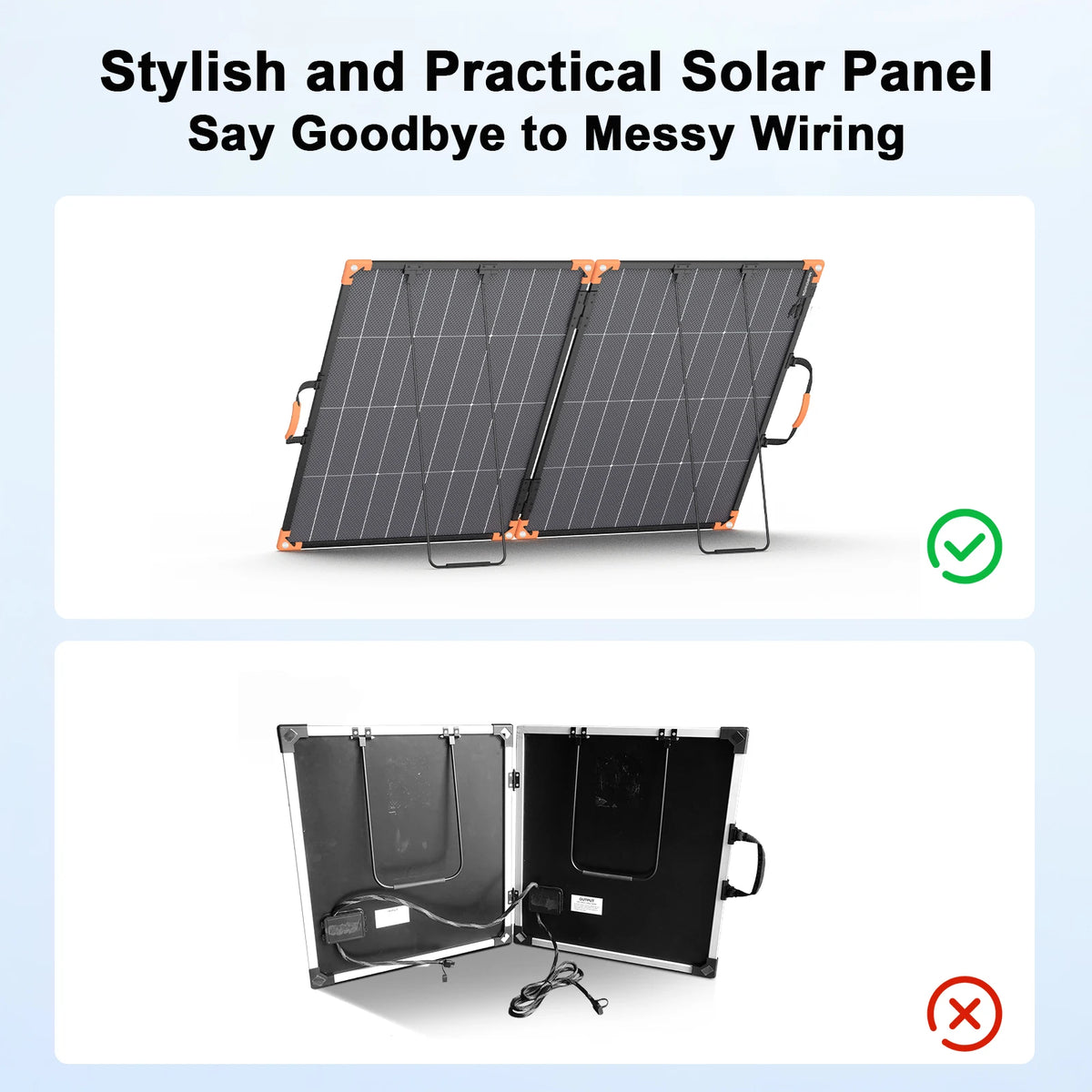 MHPOWOS 200W Foldable Bifacial Solar Panel With Kickstand