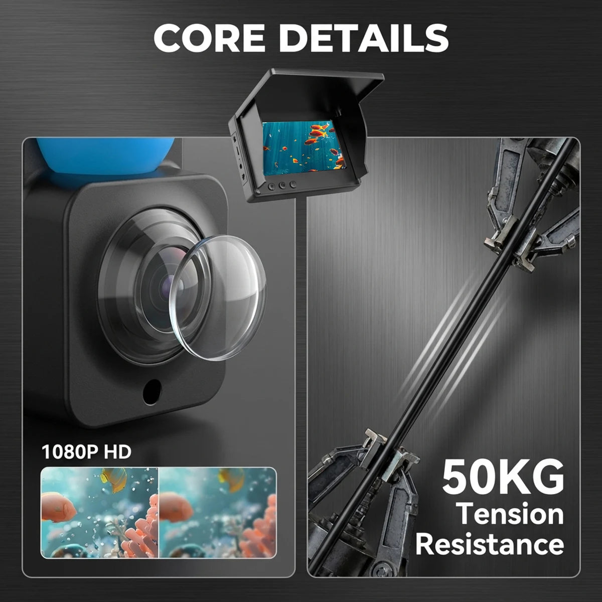 AOERWEI HD Underwater Fishing Camera Fish Finder With Night Vision