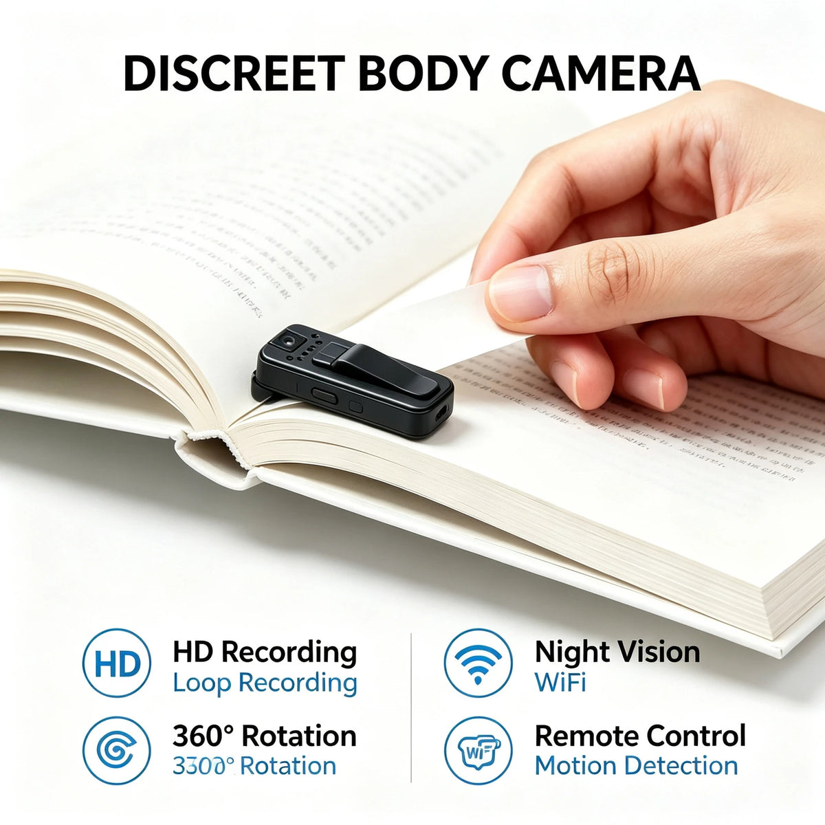 Portable 1080P Body Camera With Night Vision And Rotating Lens
