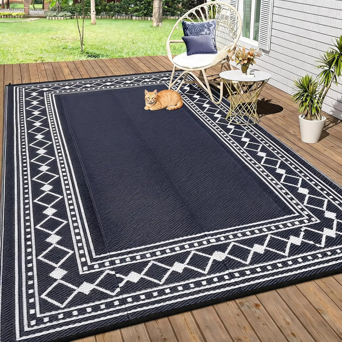 Garvee Washable Waterproof Flocked Polyester Area Rug