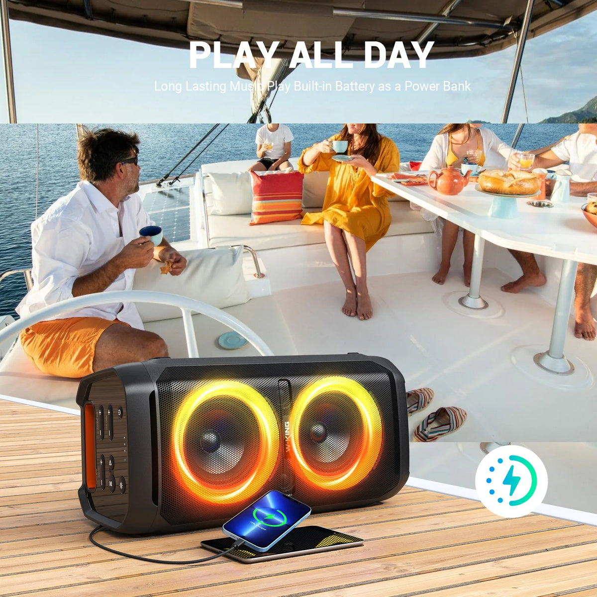 W-KING T11 Portable Bluetooth Party Speaker With Deep Bass