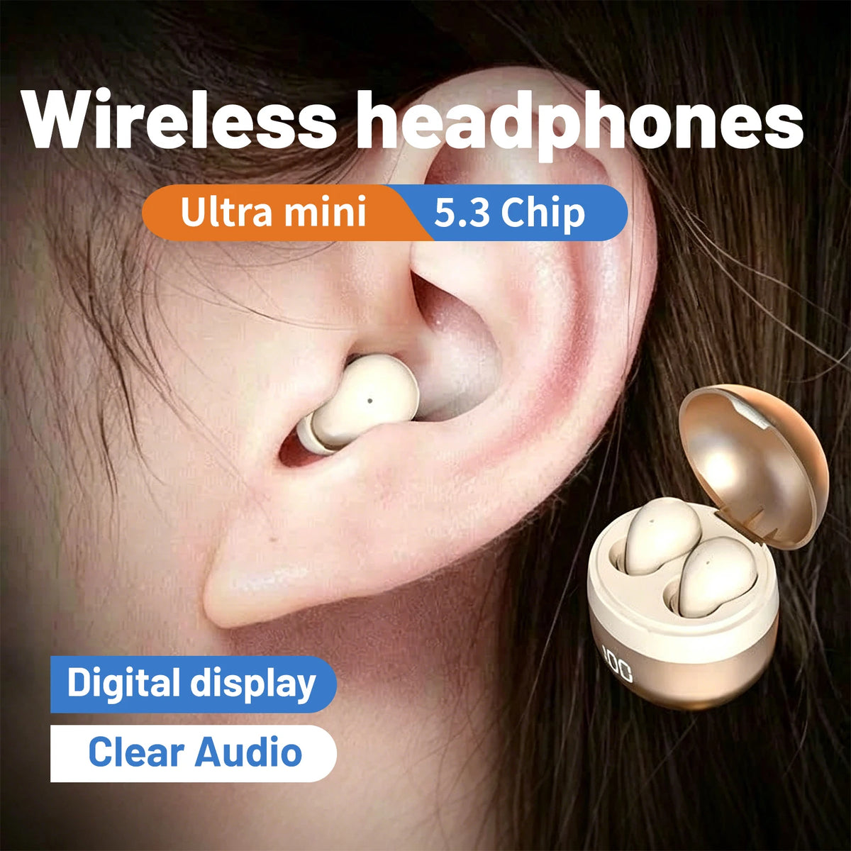 SHUKE Wireless Bluetooth Sleep Earbuds With Noise Cancellation
