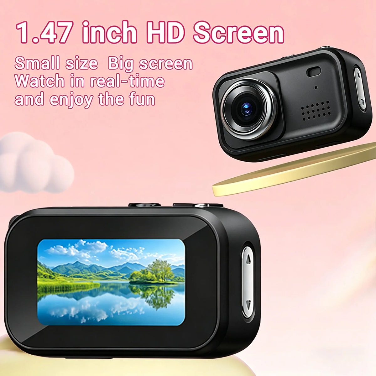 Portable 1080P Vlogging Camera With Viewing Screen