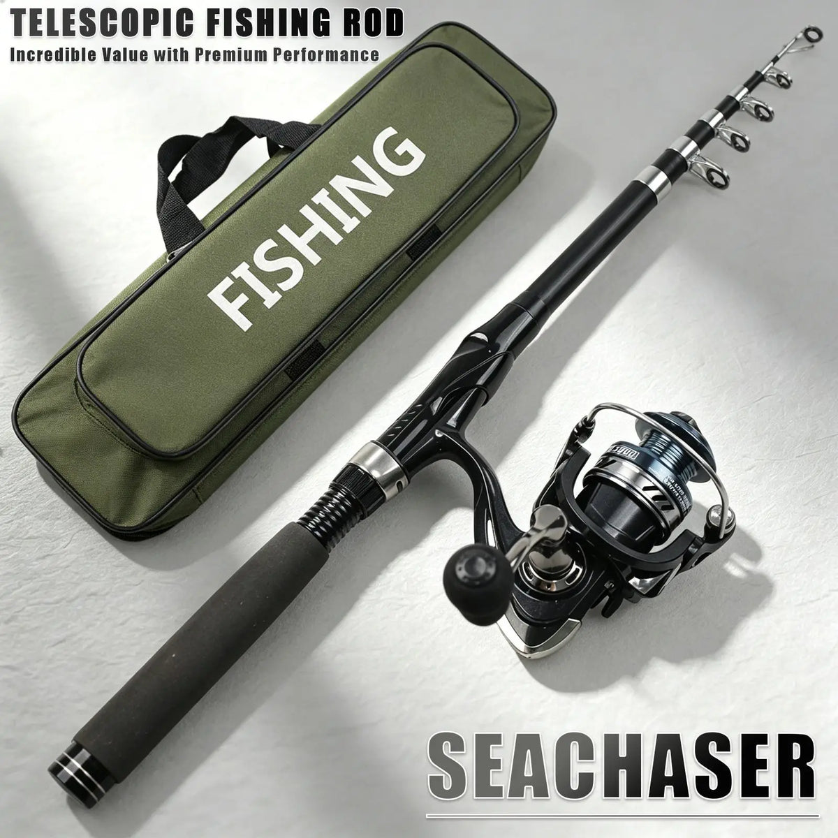 Portable Fishing Rod And Reel Combo With Tackle Kit