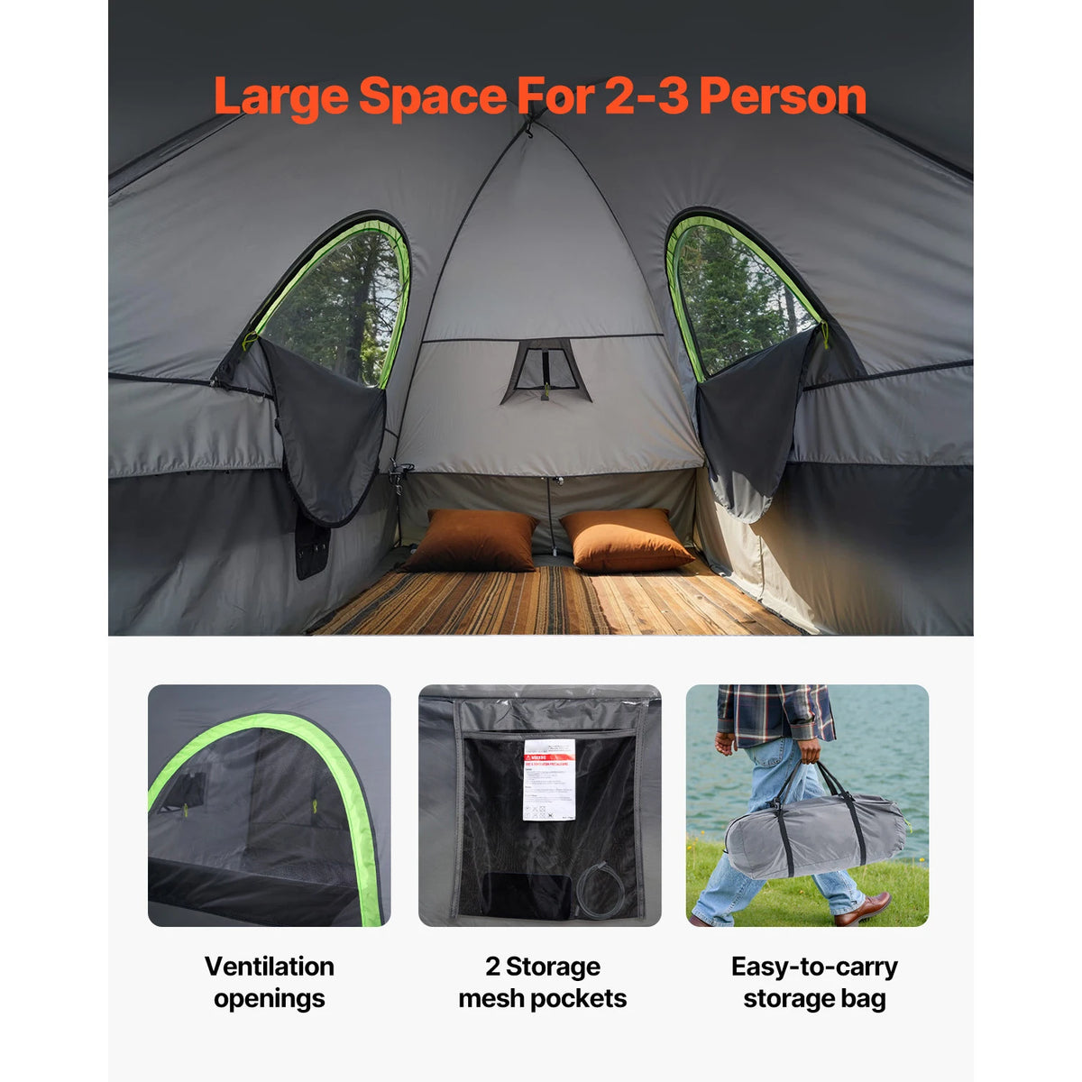SucceBuy Waterproof Pickup Truck Bed Tent With Expandable Awning