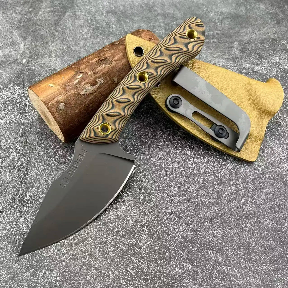 DIY Outdoor Camping Fixed Blade Stainless Steel Knife