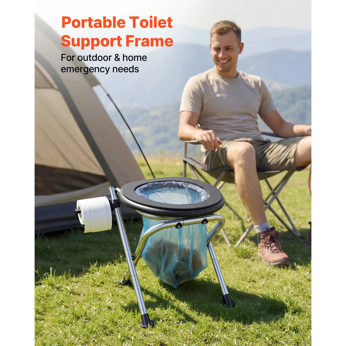 SucceBuy Portable Camping Toilet With Soft Seat for Adults