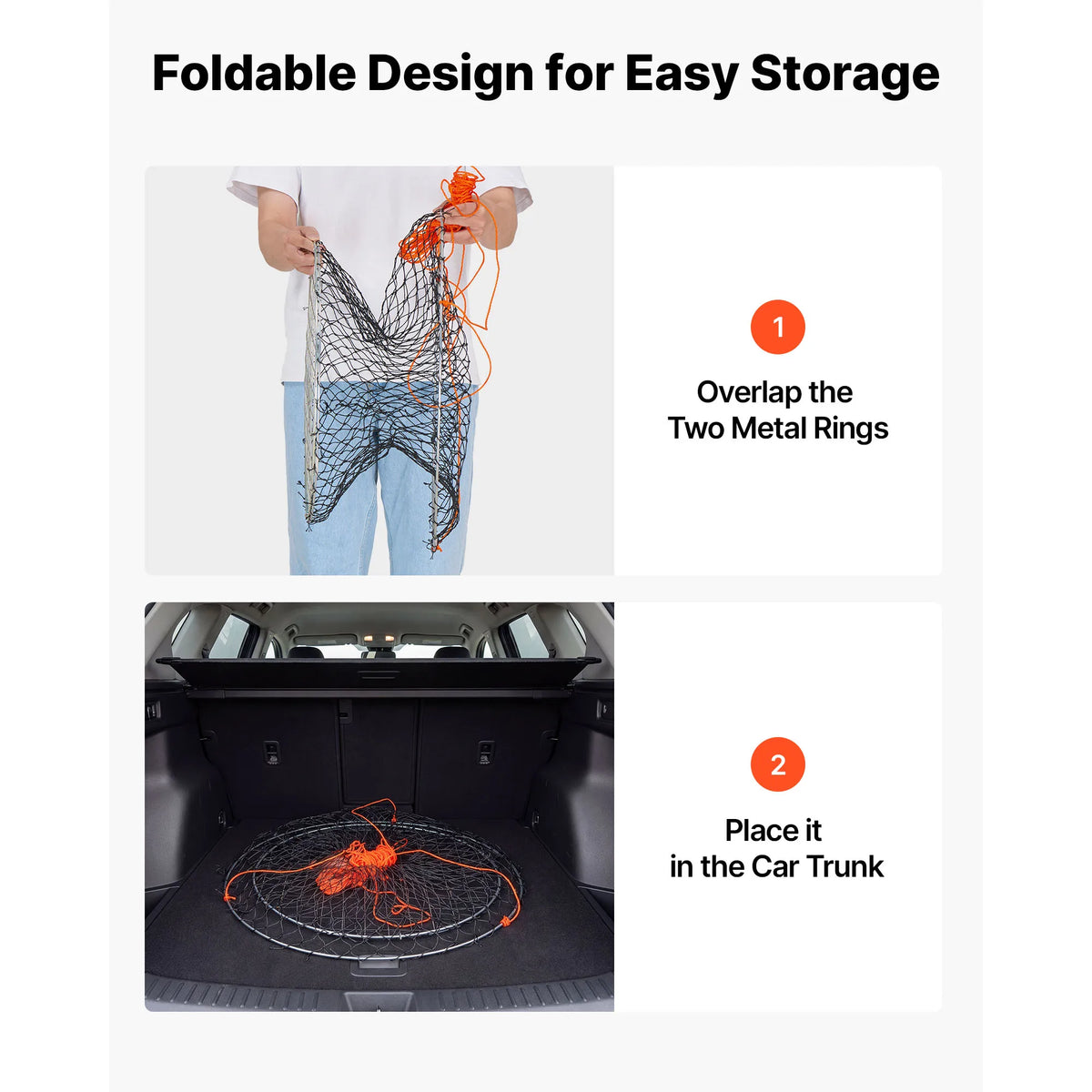 Foldable Double Ring Crab Trap Rope Gauge 2 Pack