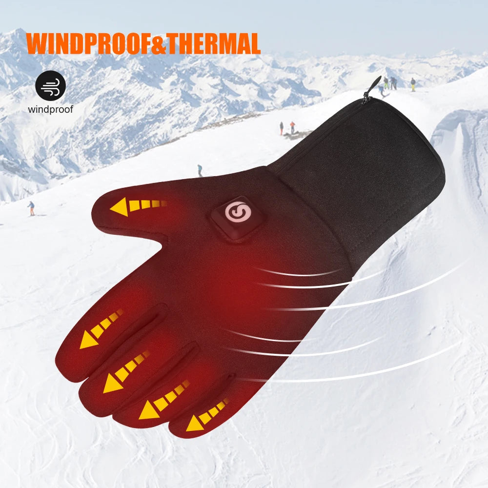 Snow Deer Electric Heated Gloves Rechargeable Touchscreen Waterproof