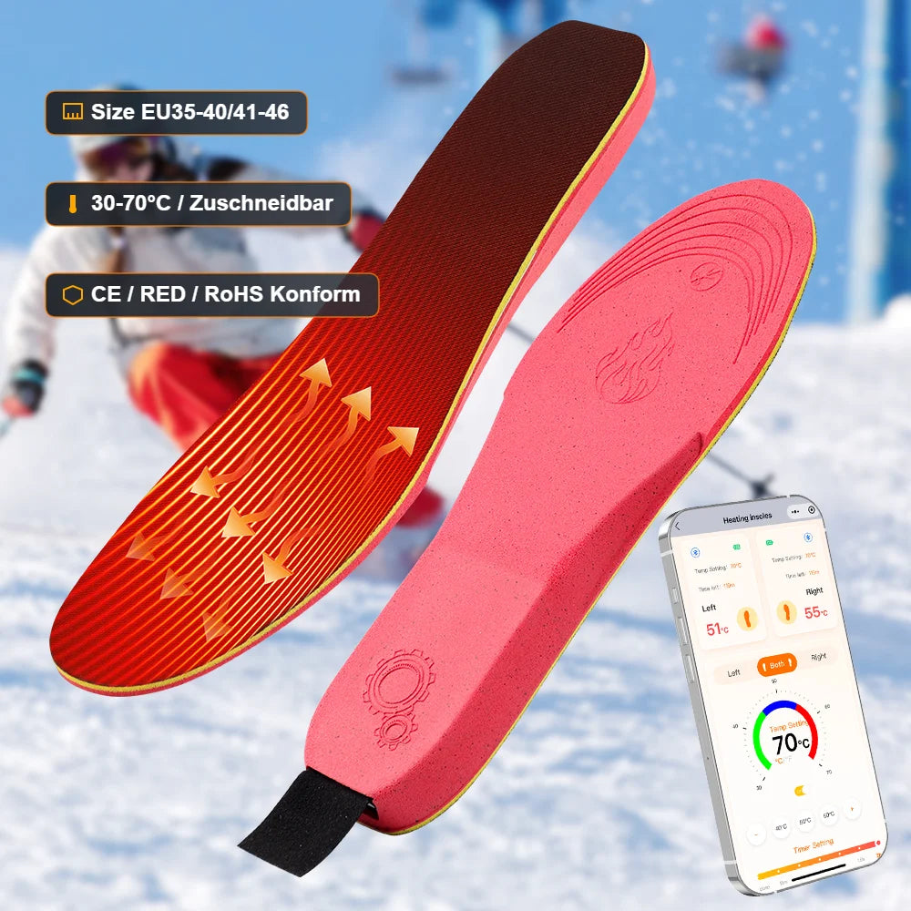 Rechargeable App Controlled Heated Insoles With Smart Temperature Control