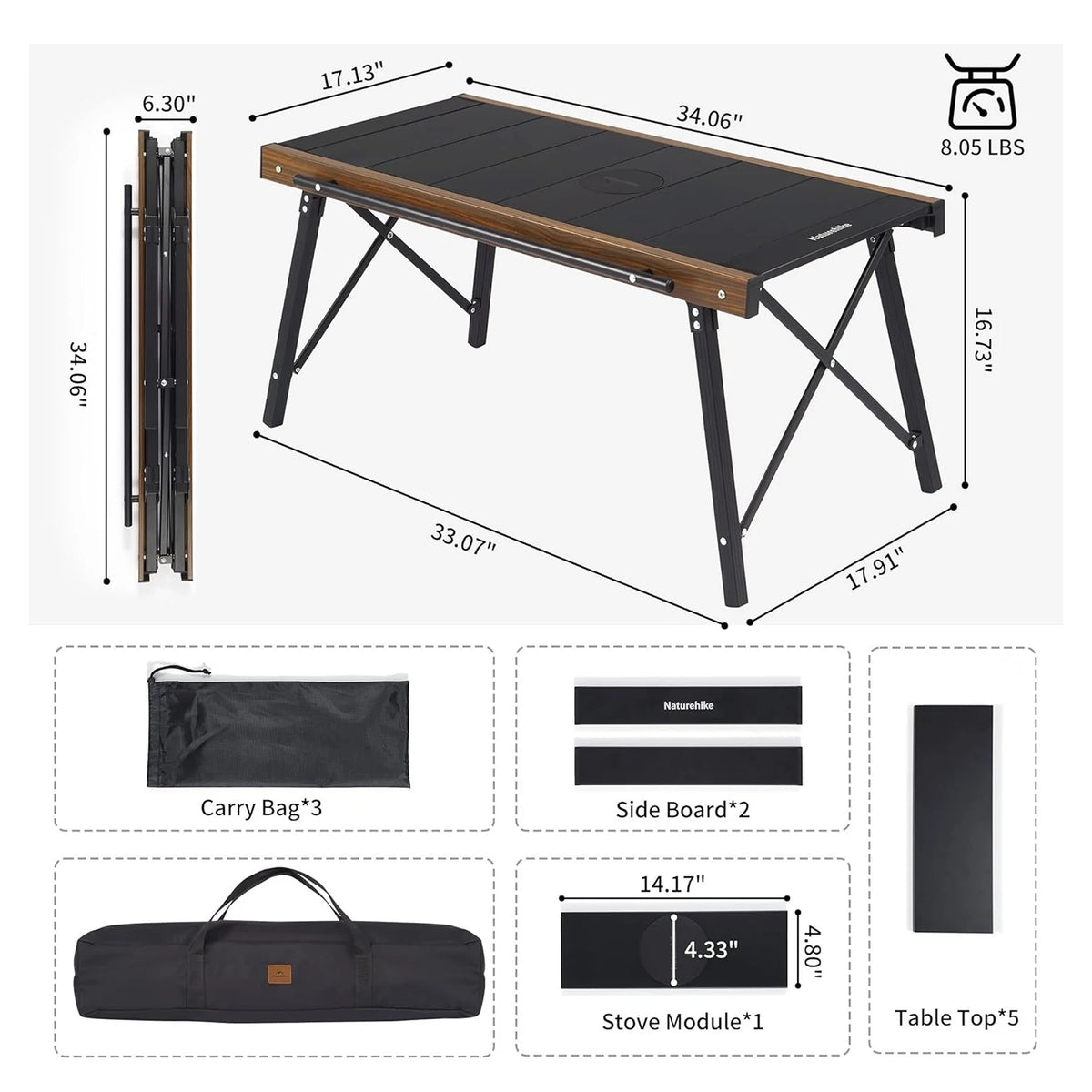 Naturehike Aluminum Alloy IGT Camping Grill Table