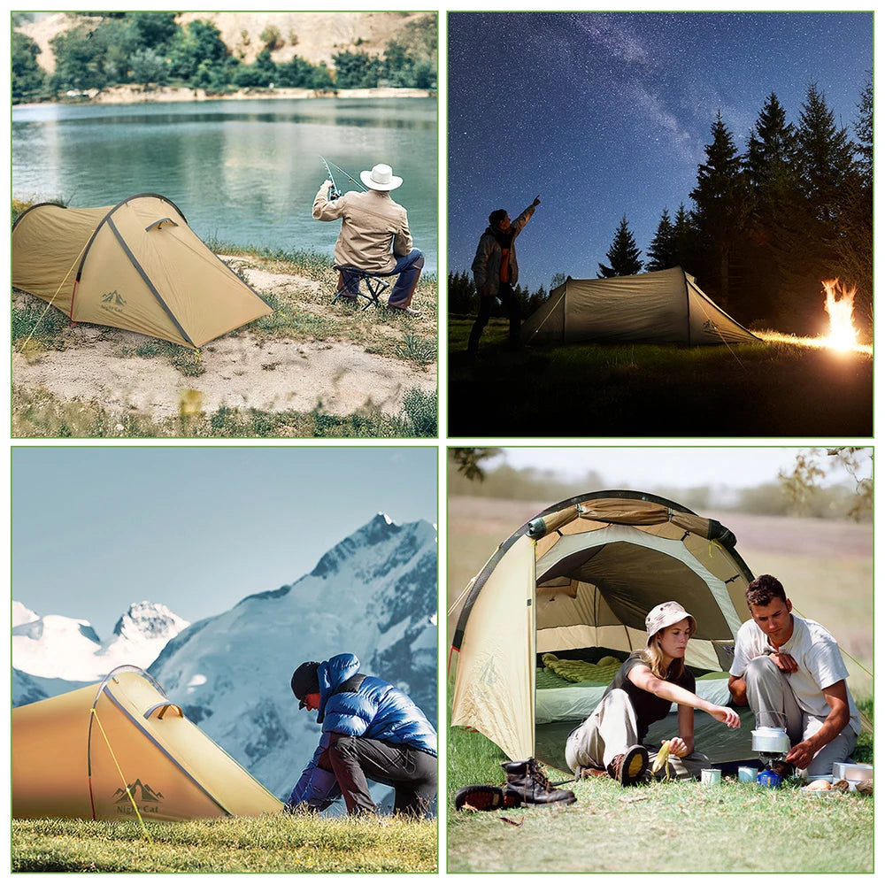 Night Cat Lightweight Double Layer Waterproof Backpacking Tent
