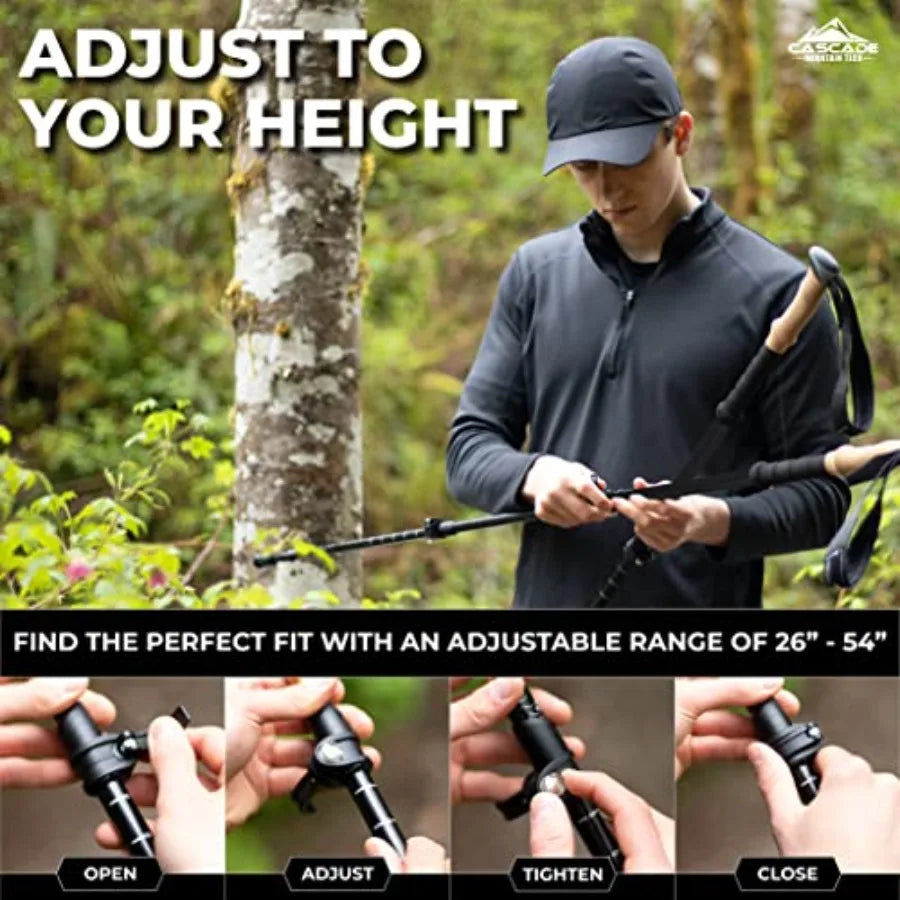Adjustable Lock Trekking Poles For Hiking And Walking