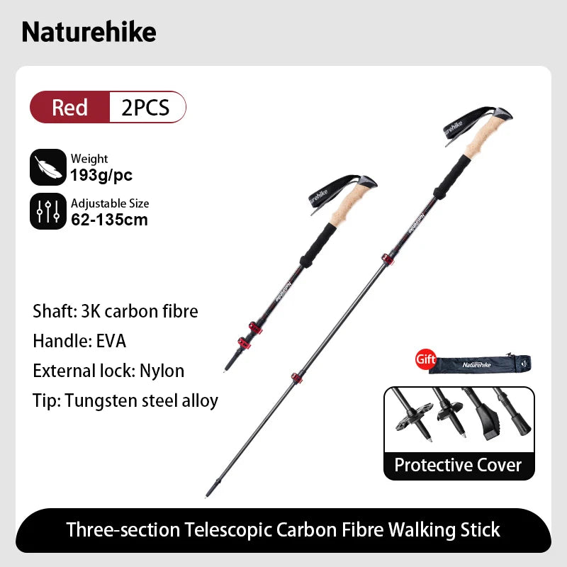 Naturehike Carbon Fiber Adjustable Trekking Poles