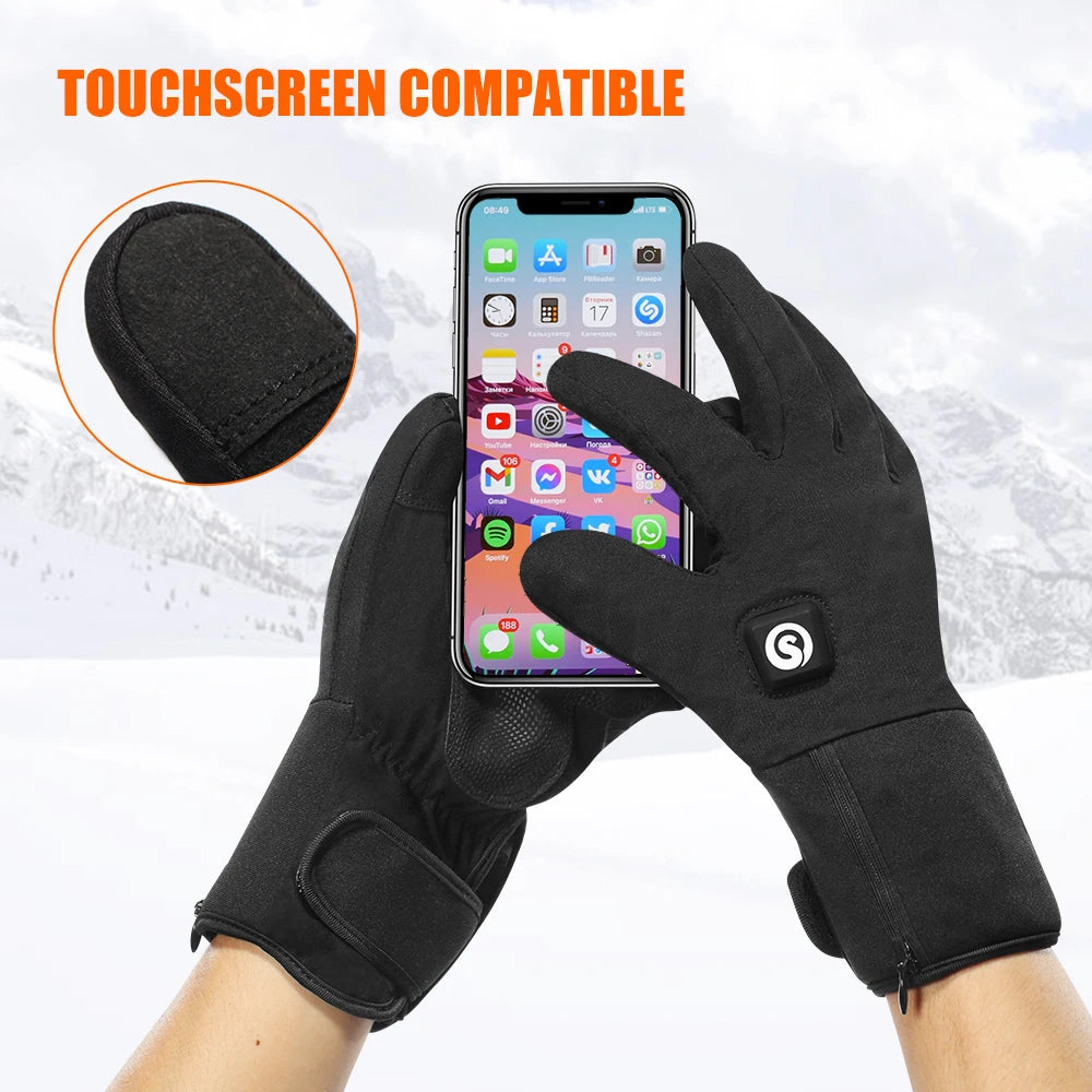 Snow Deer Electric Heated Gloves Rechargeable Touchscreen Waterproof