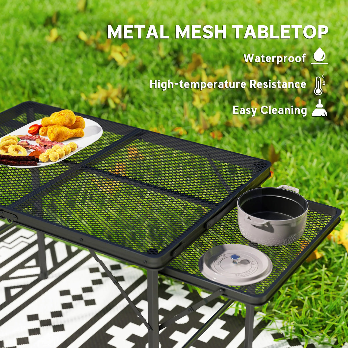 Outsunny Portable Folding Camping Grill Table