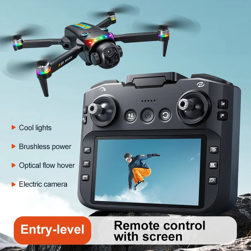 ZNLYRION K21MAX Foldable Brushless Camera Drone With Screen Remote
