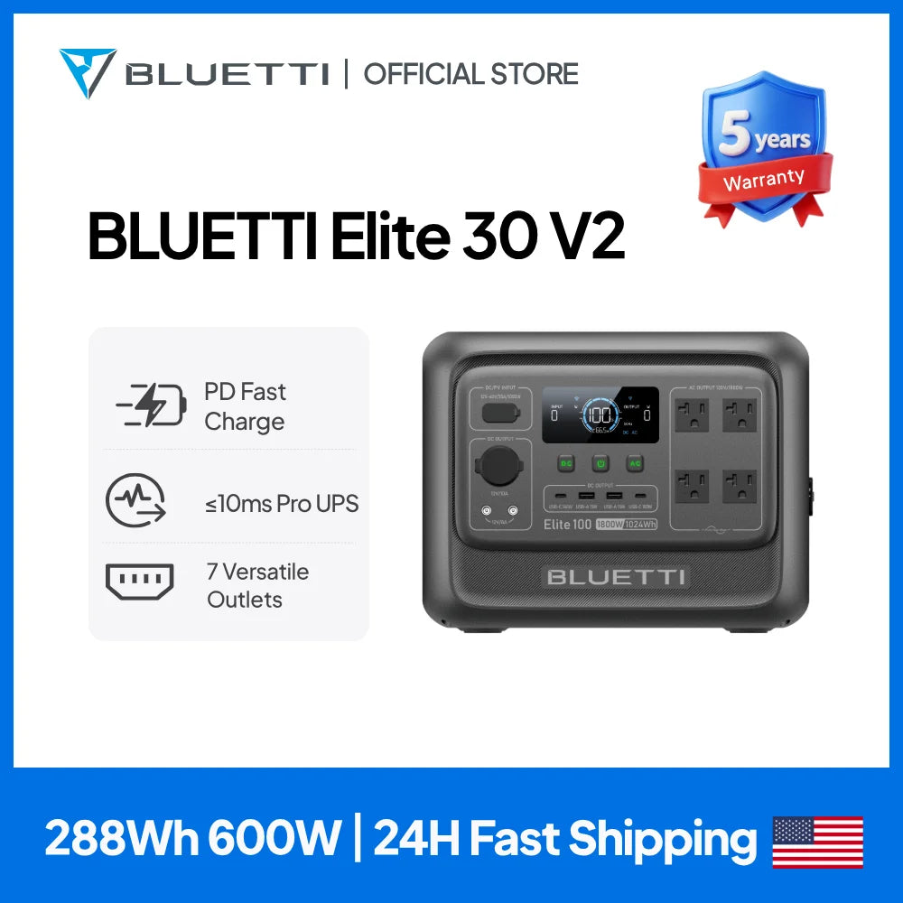 BLUETTI Elite 30 V2 Portable Power Station for Outdoor Backup