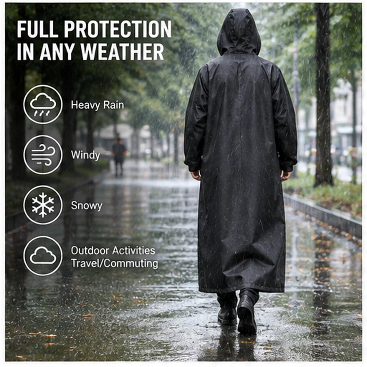 Heavy Duty Hooded Waterproof Raincoat For Men And Women