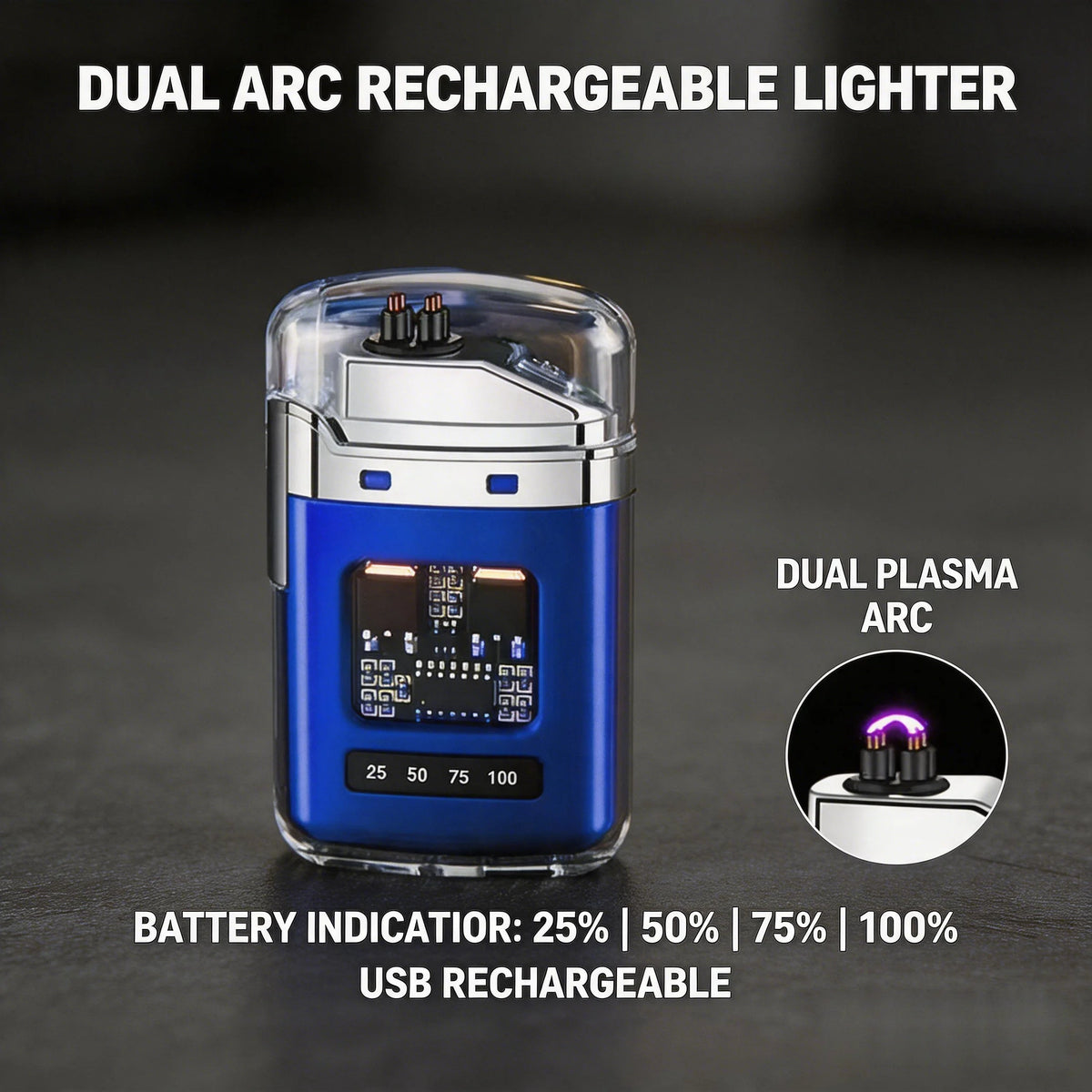 Rechargeable Windproof Waterproof Pulse Arc Lighter