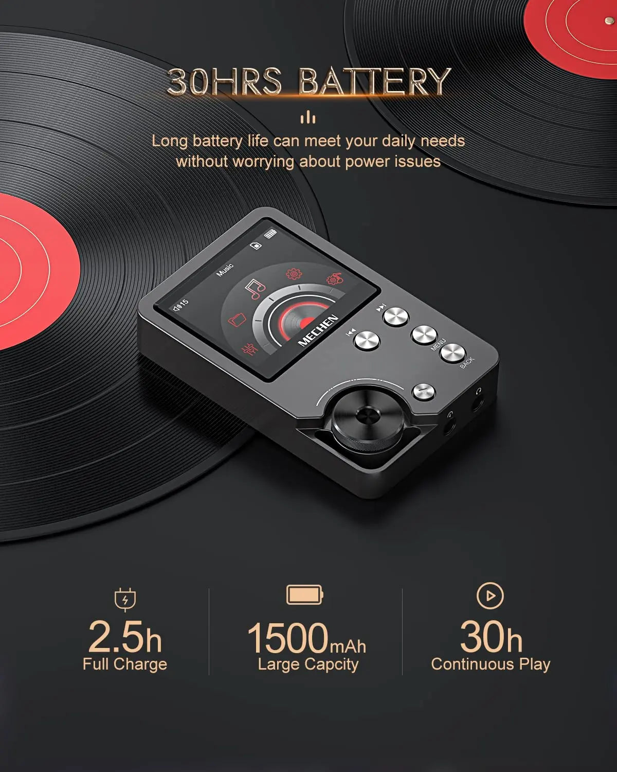 MECHEN Portable HiFi Lossless Music Player With DSD Audio