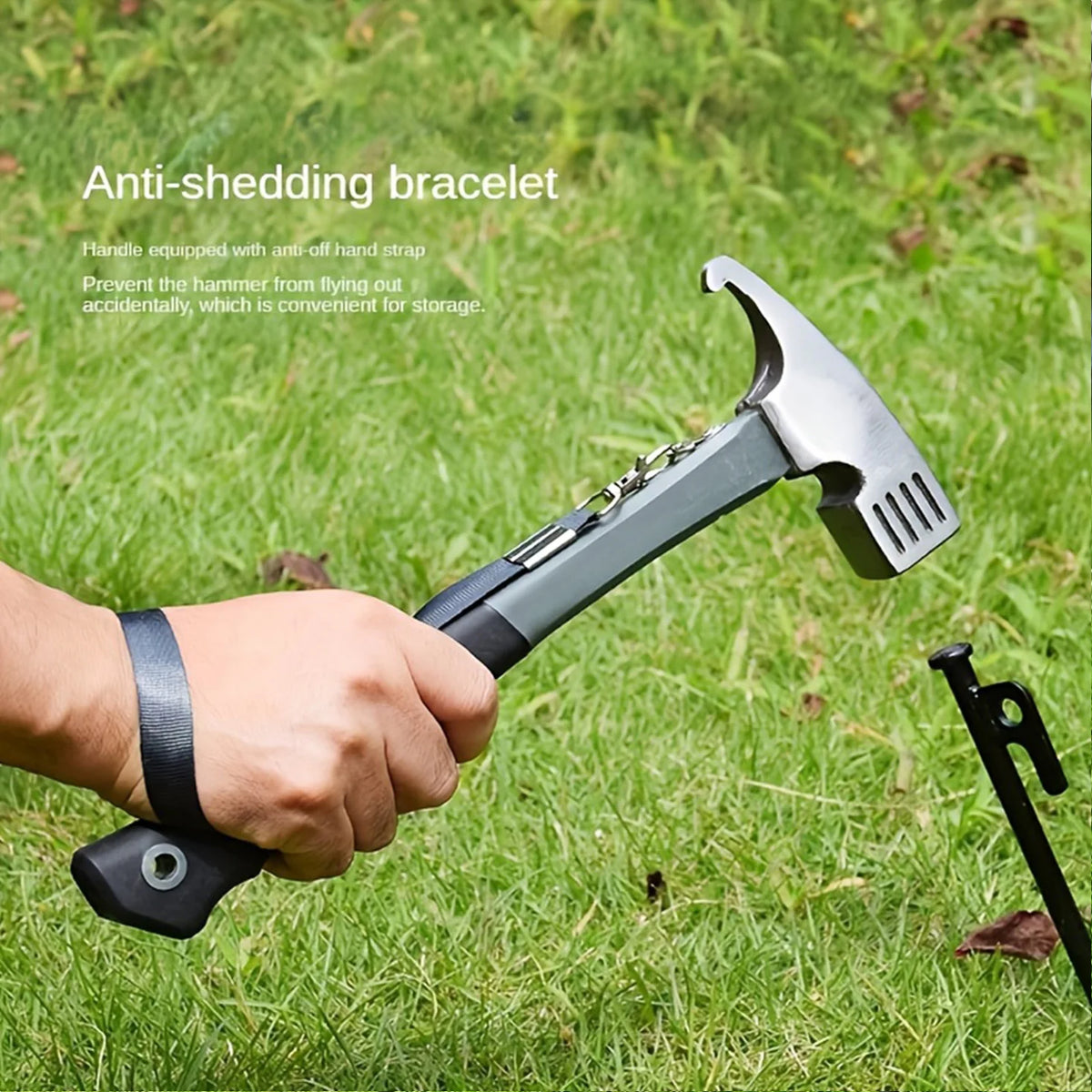 Multifunctional Steel Camping Hammer With Tent Stake Puller