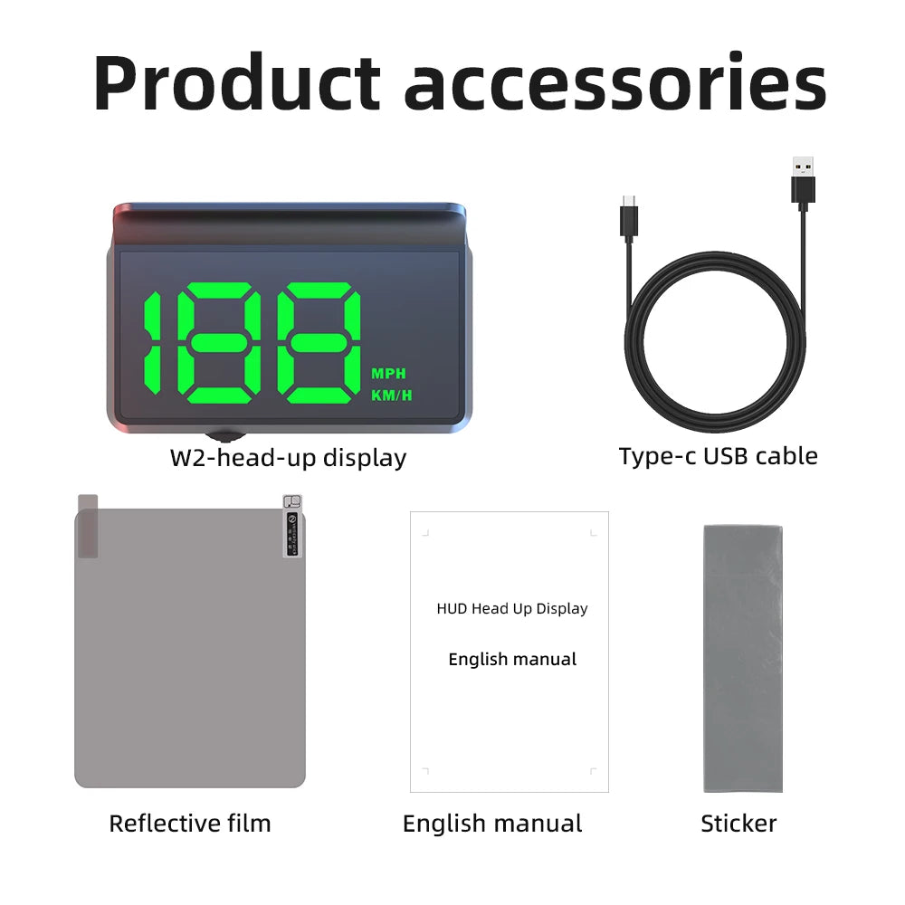 GPS Digital Speedometer HUD With Overspeed Alarm for Cars
