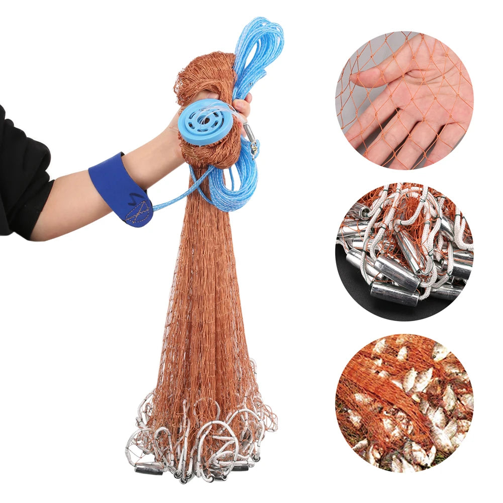 Saltwater And Freshwater Fishing Cast Net With Heavy Sinkers