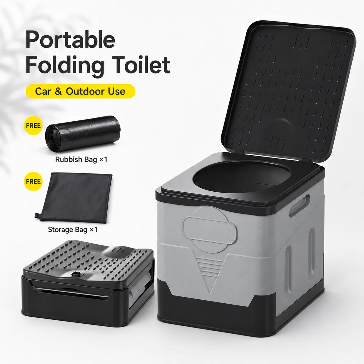 Portable Folding Car Toilet for Travel Camping and RV Use