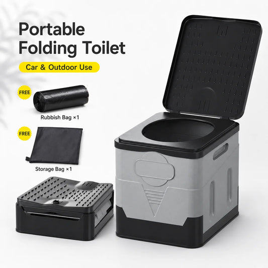 Portable Folding Car Toilet for Travel Camping and RV Use