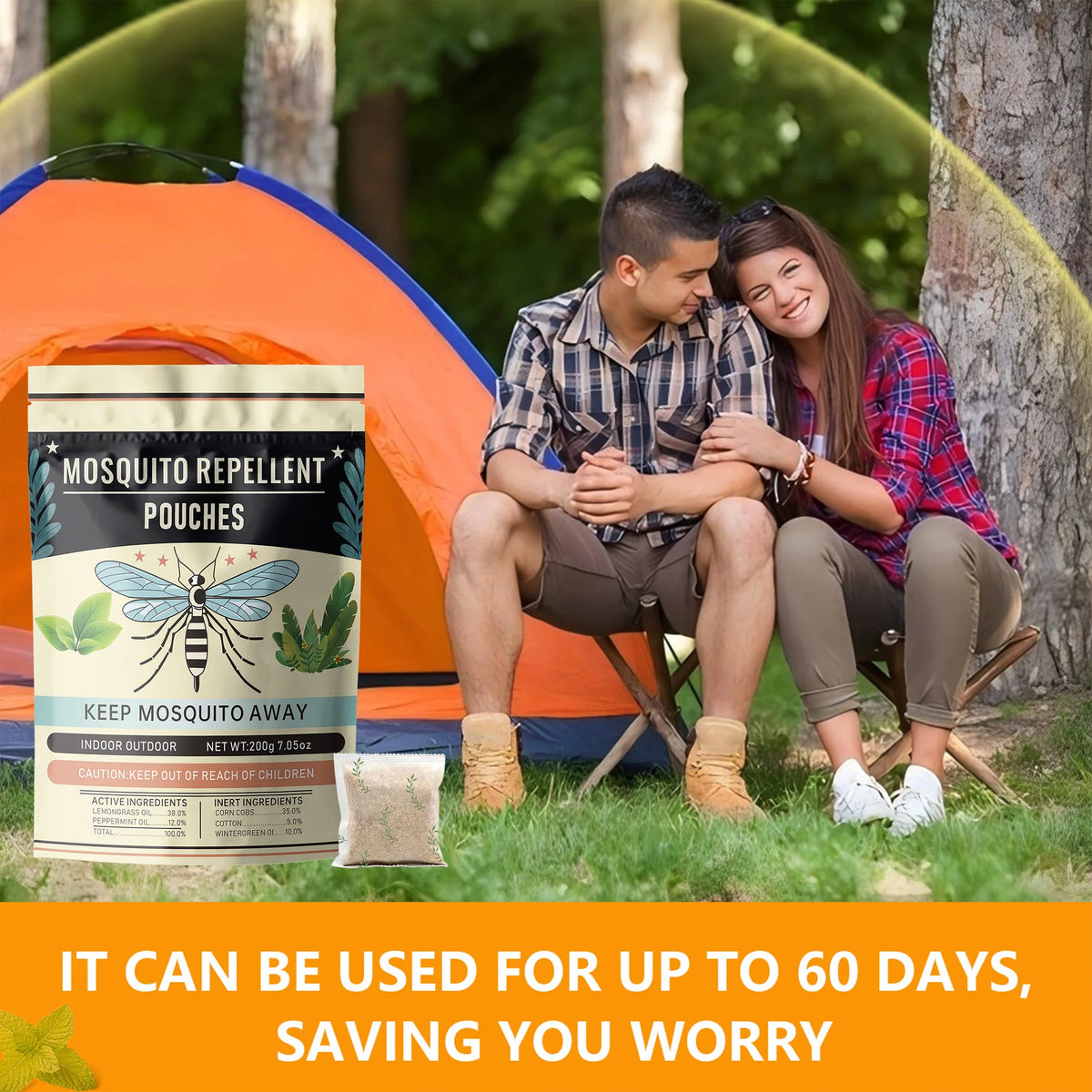 Mosquashield Plant Based Mosquito Repellent Pouches for Indoor Outdoor Use