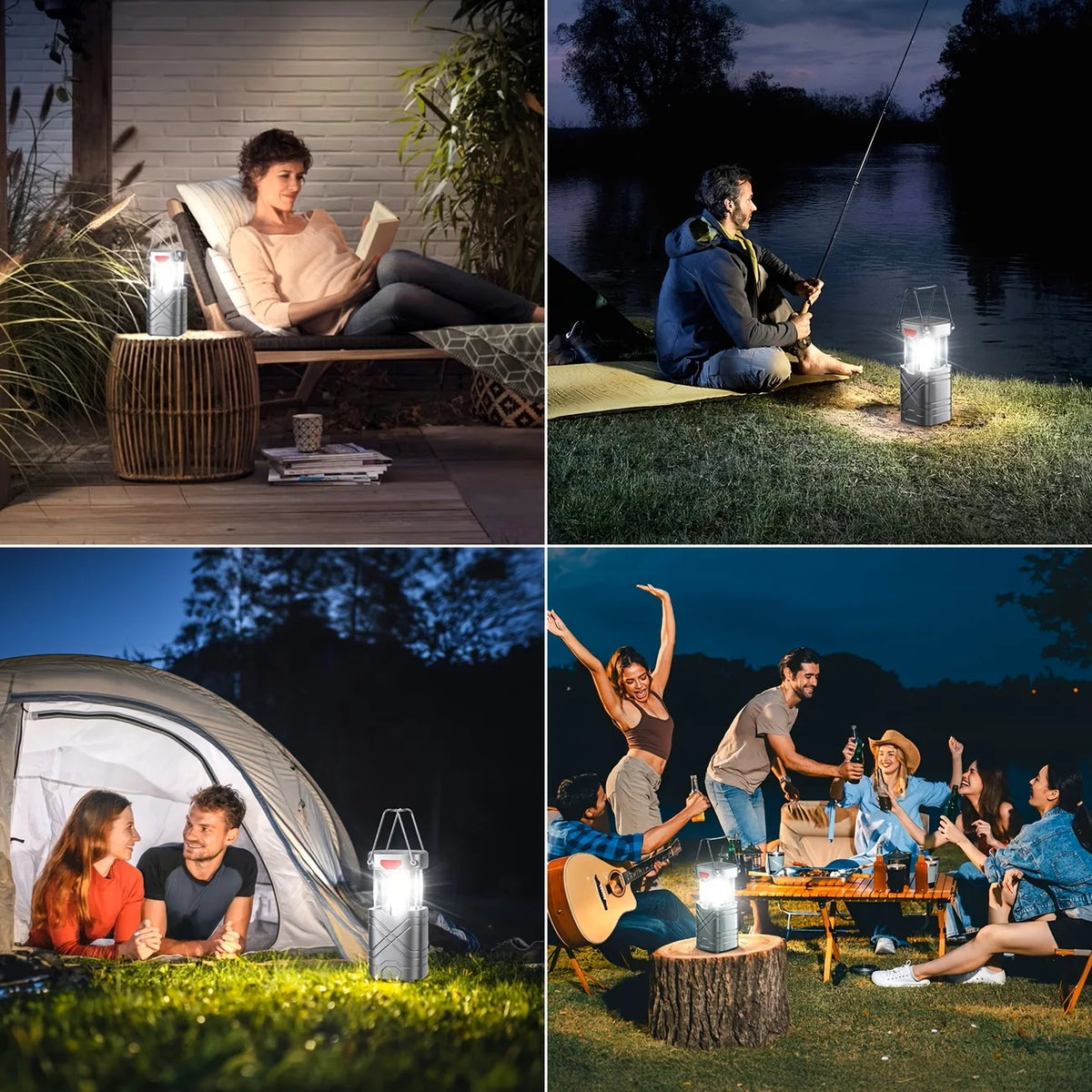 Rechargeable Solar Camping Lantern With LED Flashlight