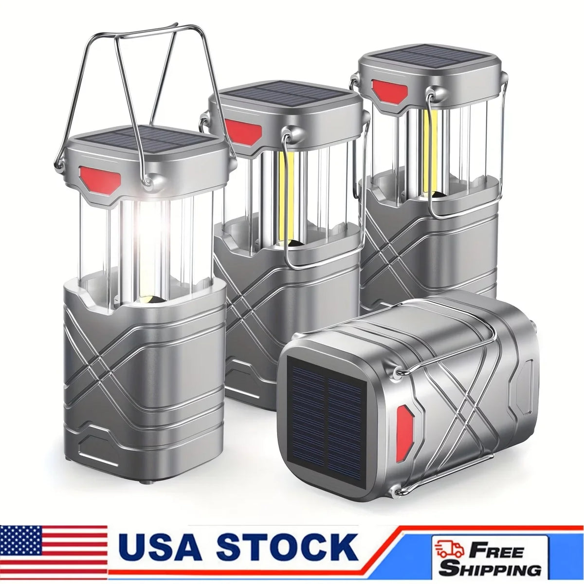 Rechargeable Solar Camping Lantern With LED Flashlight