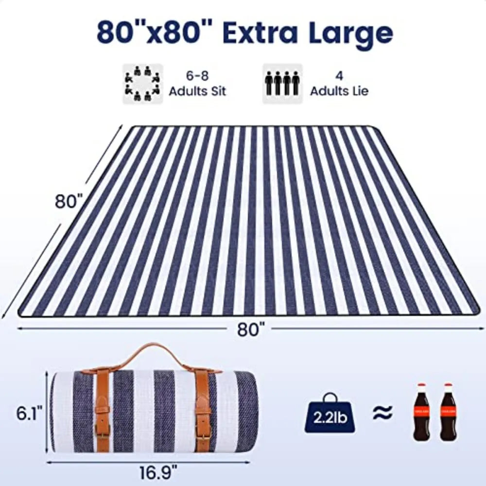 Waterproof Foldable Canvas Picnic And Beach Blanket For Outdoors