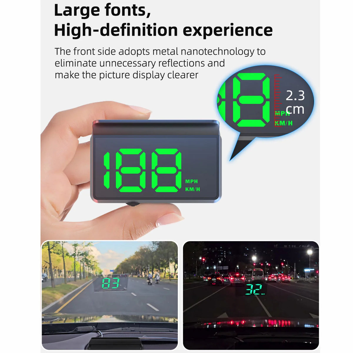 GPS Digital Speedometer HUD With Overspeed Alarm for Cars