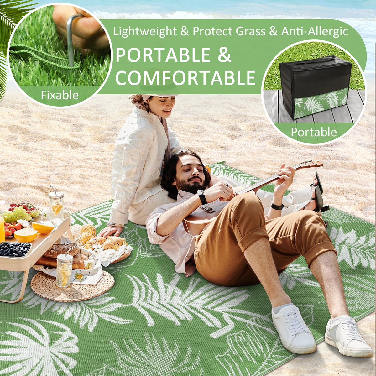 Waterproof Recycled Plastic Outdoor Rug For Patio And Camping