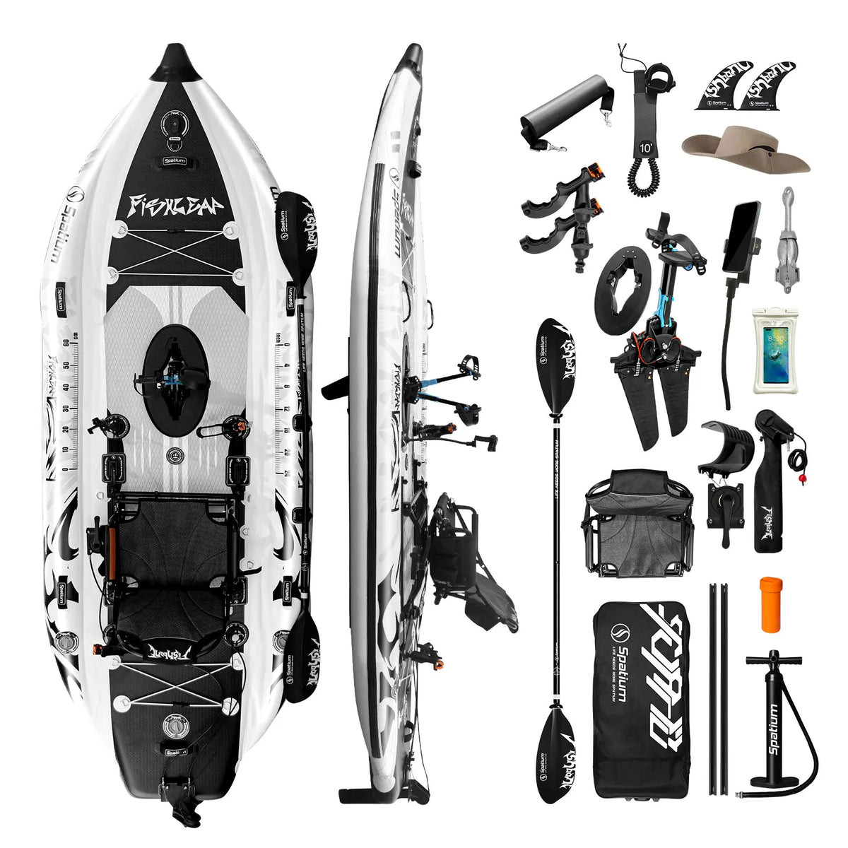 Spatium Pedal Drive Inflatable Fishing Kayak With Flipper