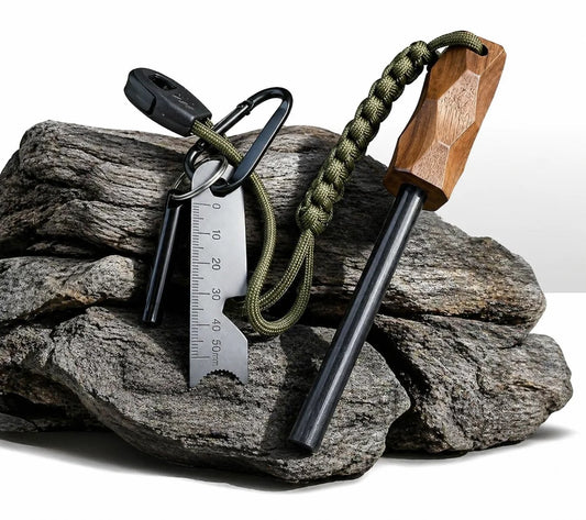 Magnesium Fire Starter Survival Kit With Whistle And Scraper