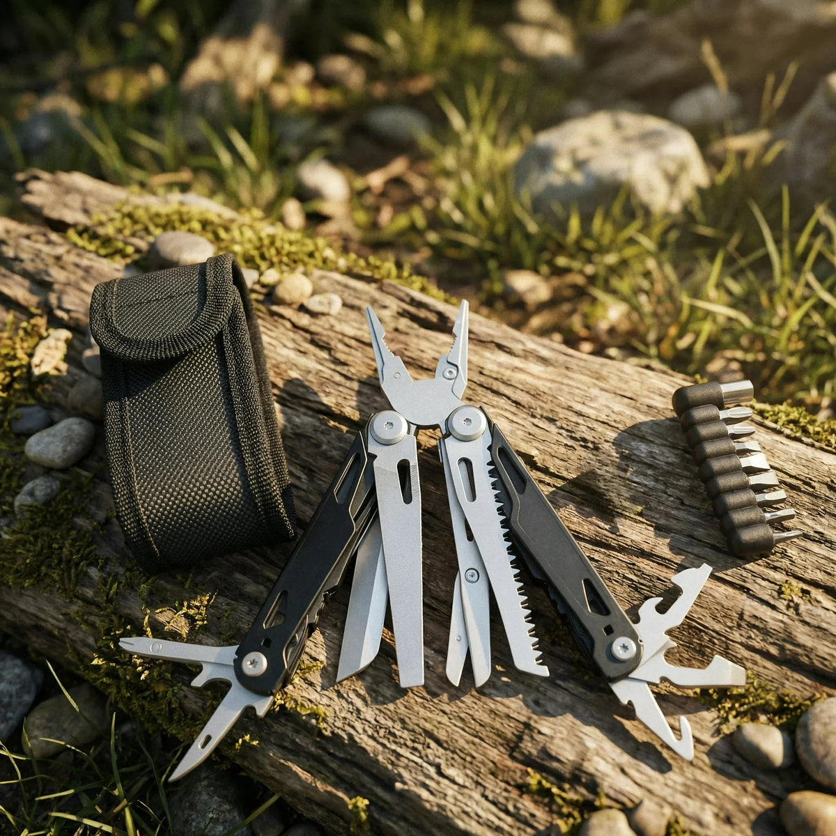 Stainless Steel Survival Multitool With Screwdriver Saw And Scissors