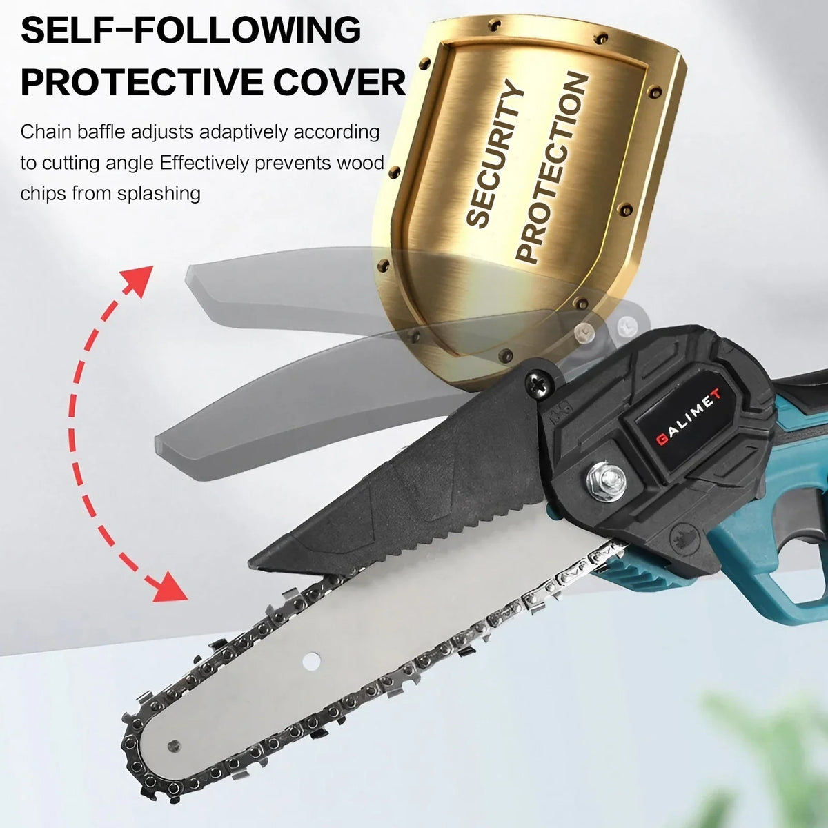 Cordless Rechargeable Handheld Pruning Chainsaw for Garden and Tree Trimming