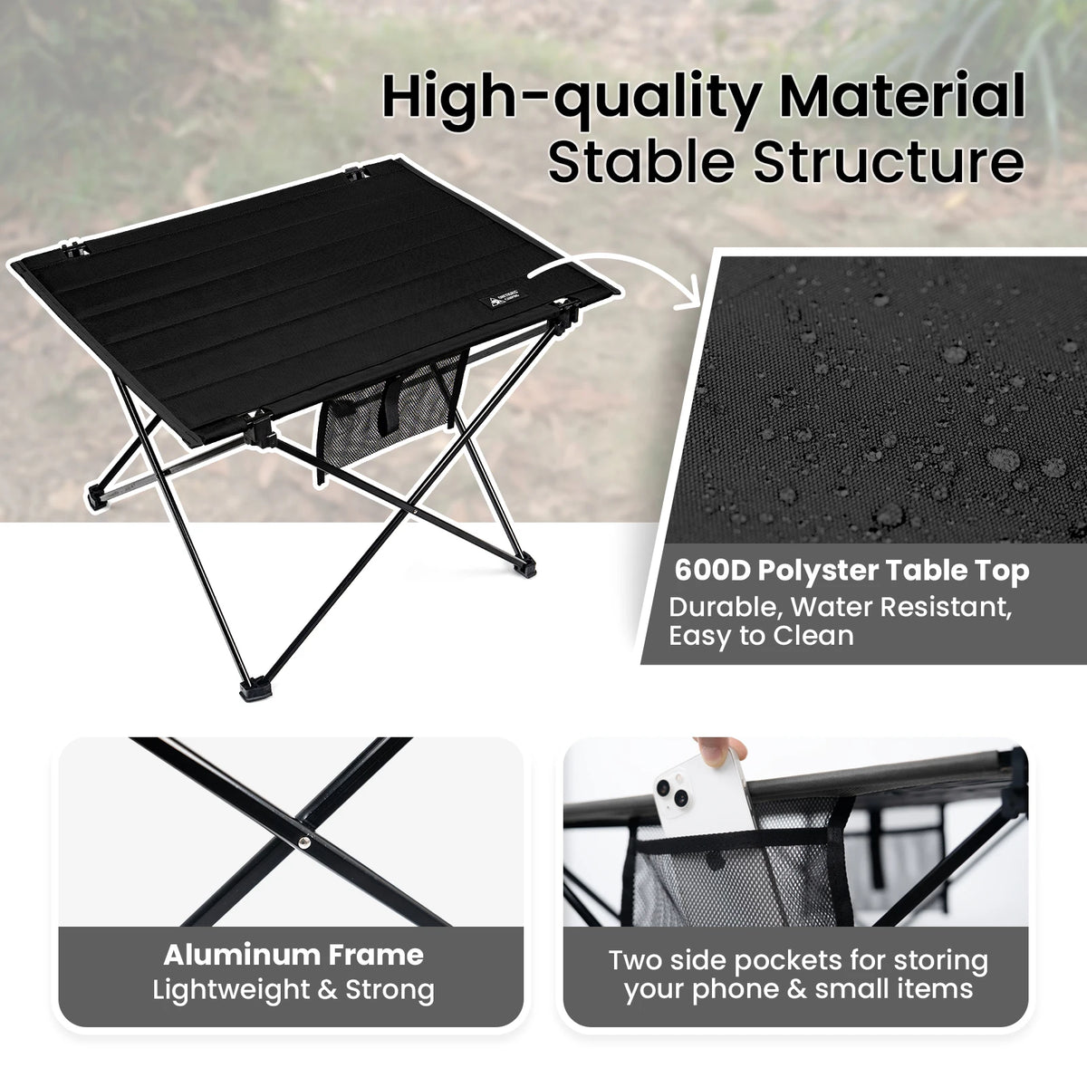 OneTigris Foldable Camping Table With Storage For Outdoor Adventures