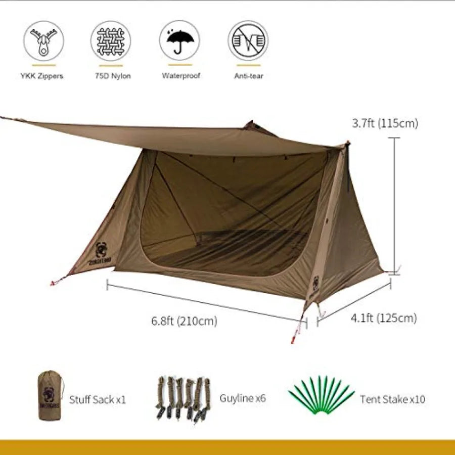 Backwoods Bungalow Bushcraft Ultralight Backpacking Tent With Porch