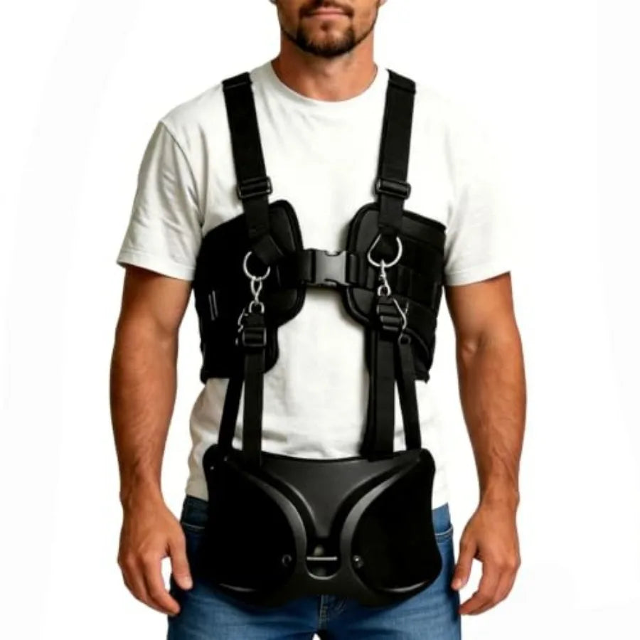 Fishing Belt and Shoulder Harness Set With Rod Locking Buckle