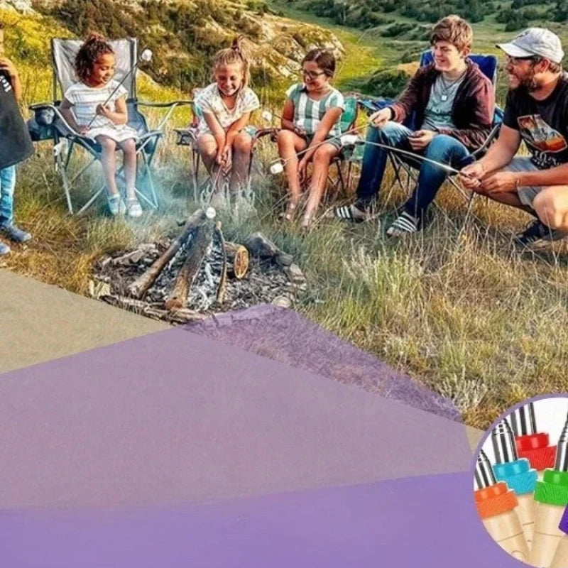 Marshmallow Roasting Sticks Set Camping BBQ Skewers Hot Dog Tools