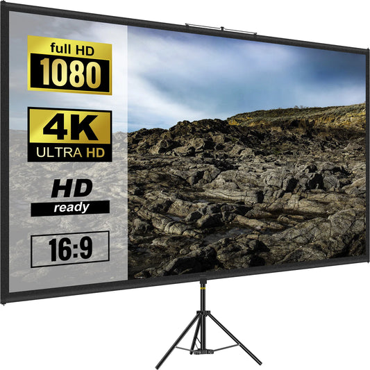 SucceBuy Portable Tripod Projector Screen for Home Cinema
