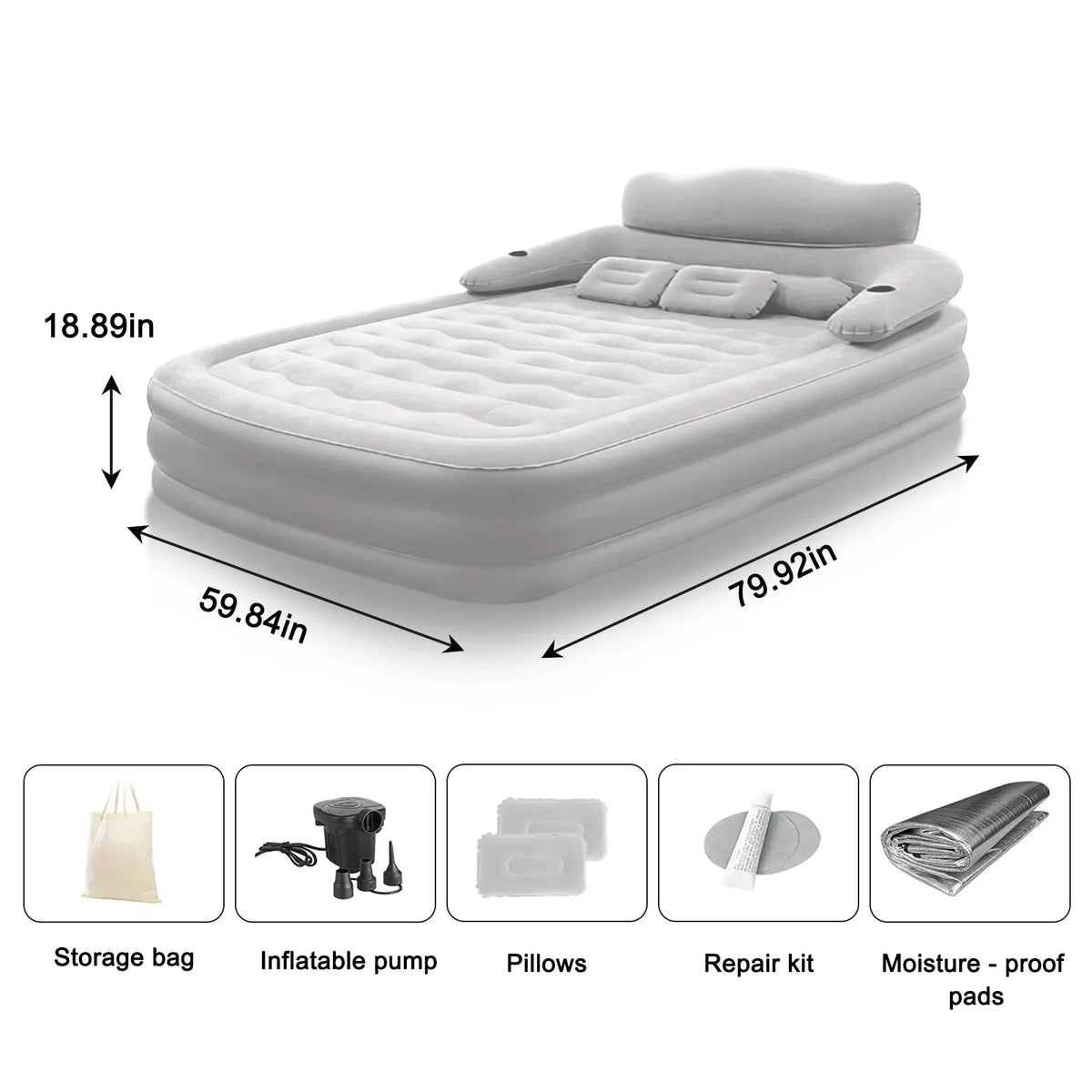 Built In Pump Inflatable Camping Mattress for Indoor Outdoor Comfort