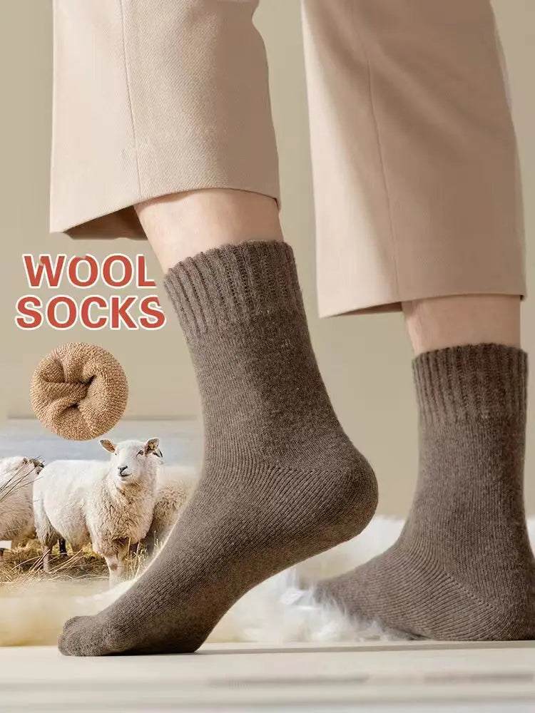 Unisex Winter Warm Wool Blend Crew Socks