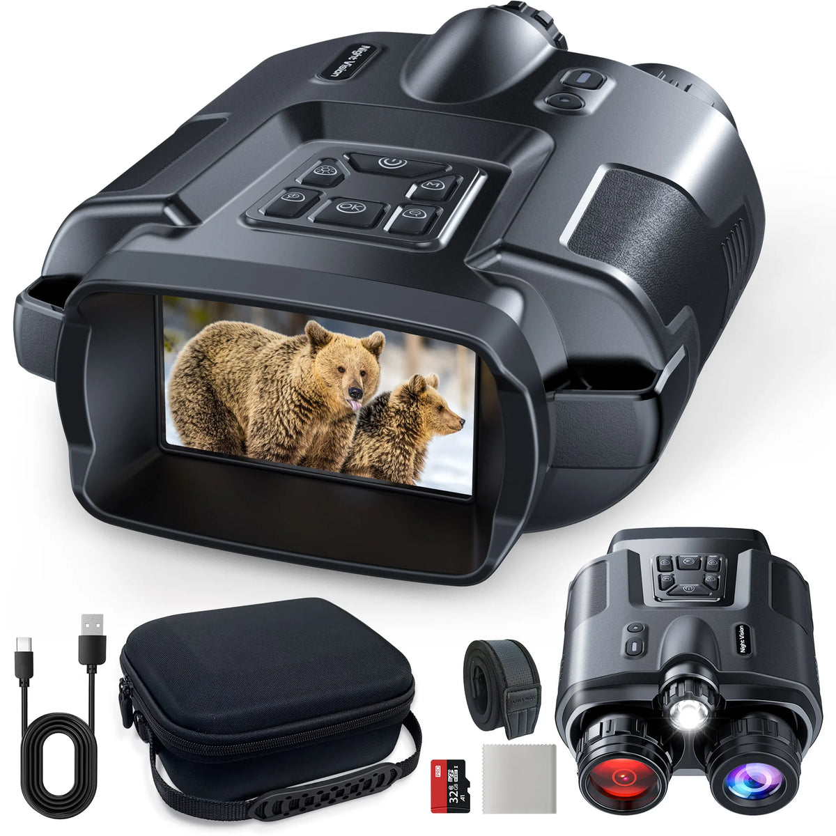 Letcmoi 4K Night Vision Binoculars With 8X Digital Zoom